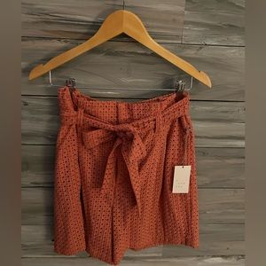A New Day Size10 Eyelit High Wasted Rust Color Shorts